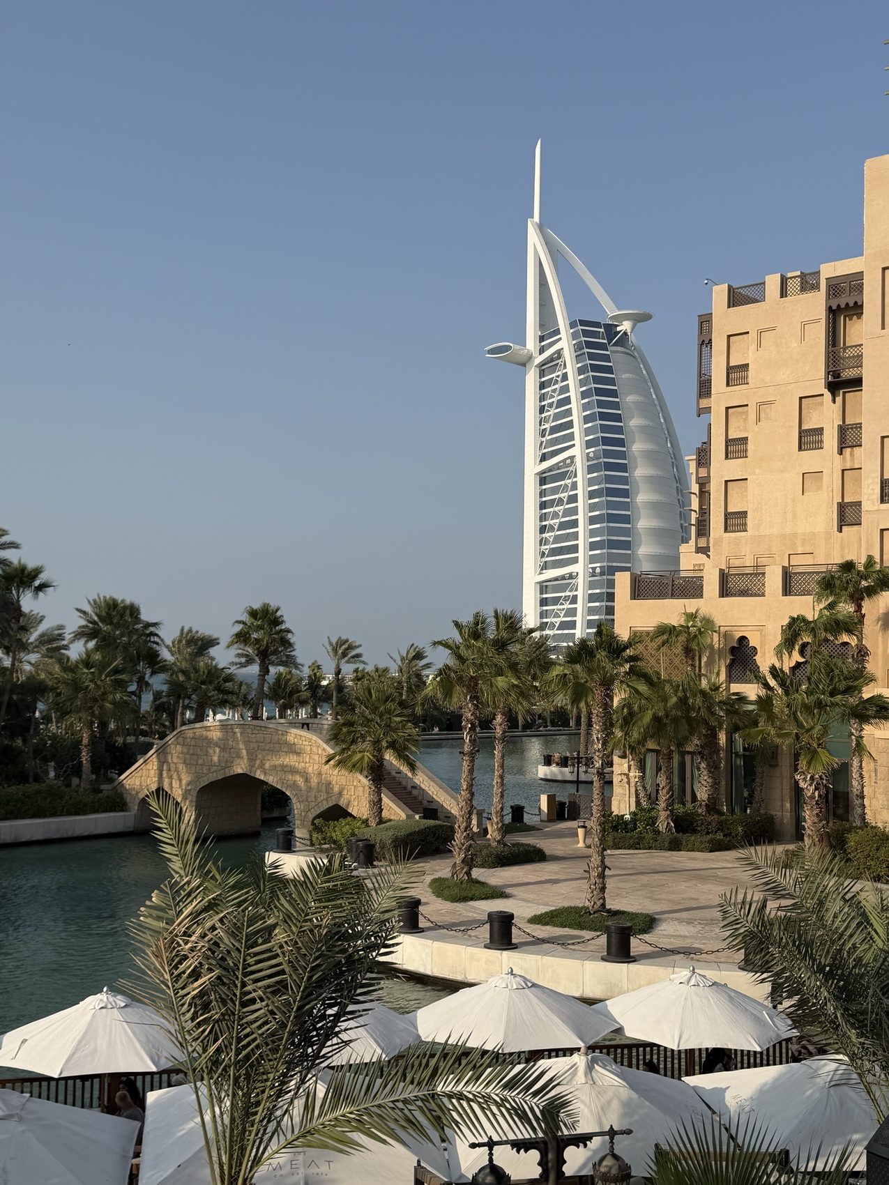 The Burj Al Arab, seen across the water.