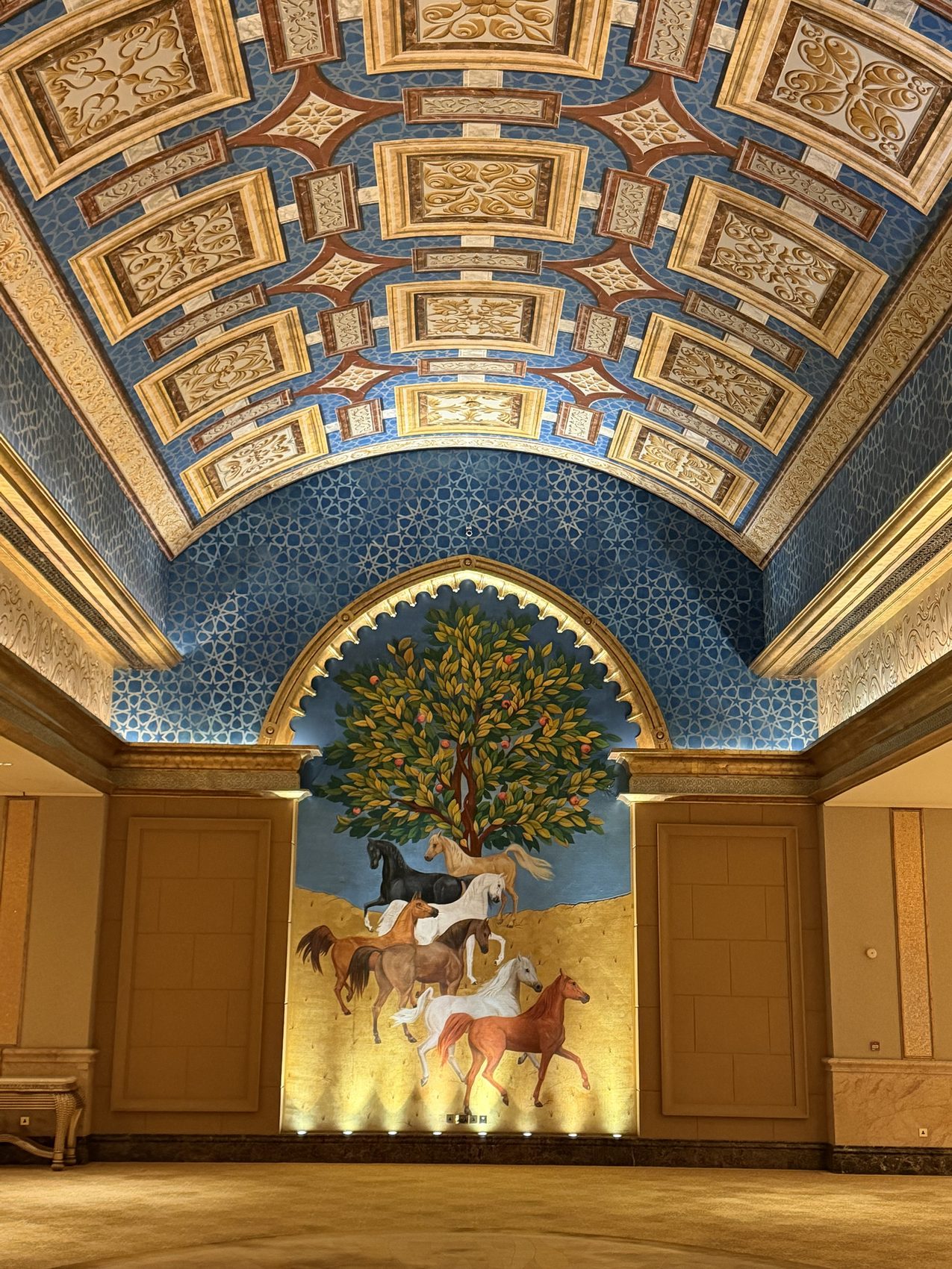 A painted ceiling inside the Emirates Palace.