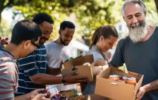 Brendon Pack works with food shelters