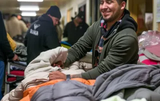 Volunteering at homeless shelters